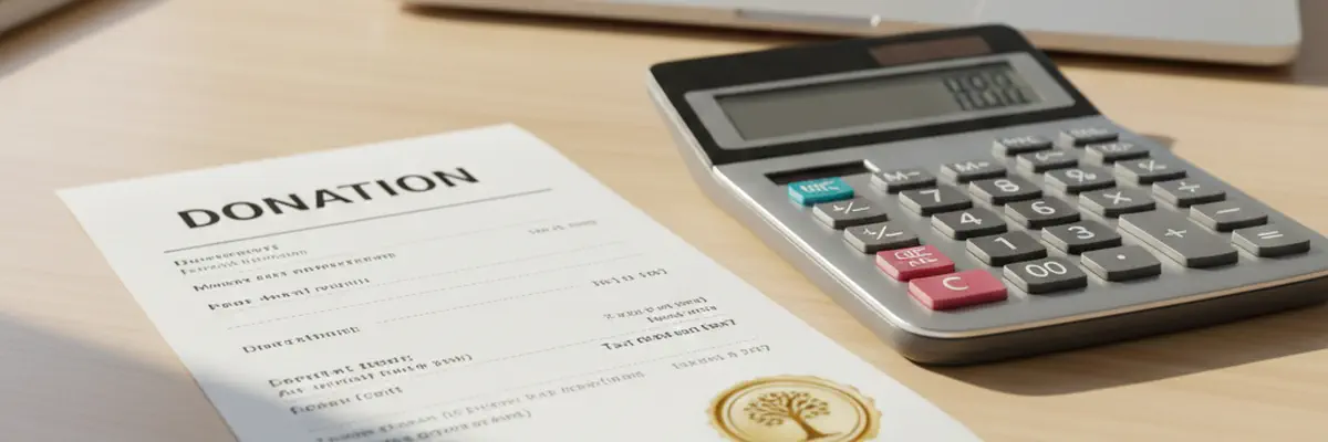 Tax deductible charity donation receipt and calculator