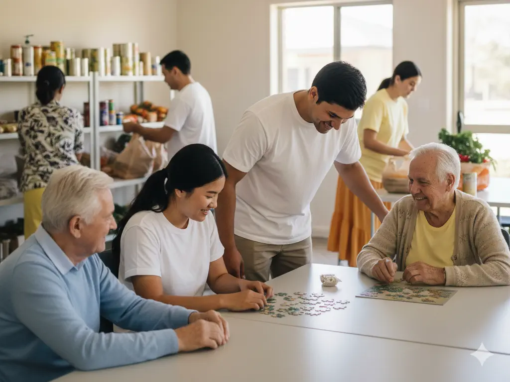 Regular volunteers at a local charity organization