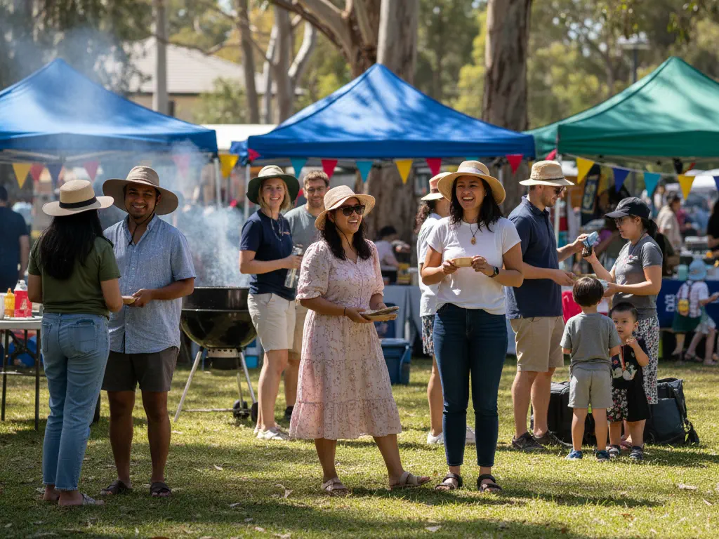 Volunteers at a community event doing casual volunteering