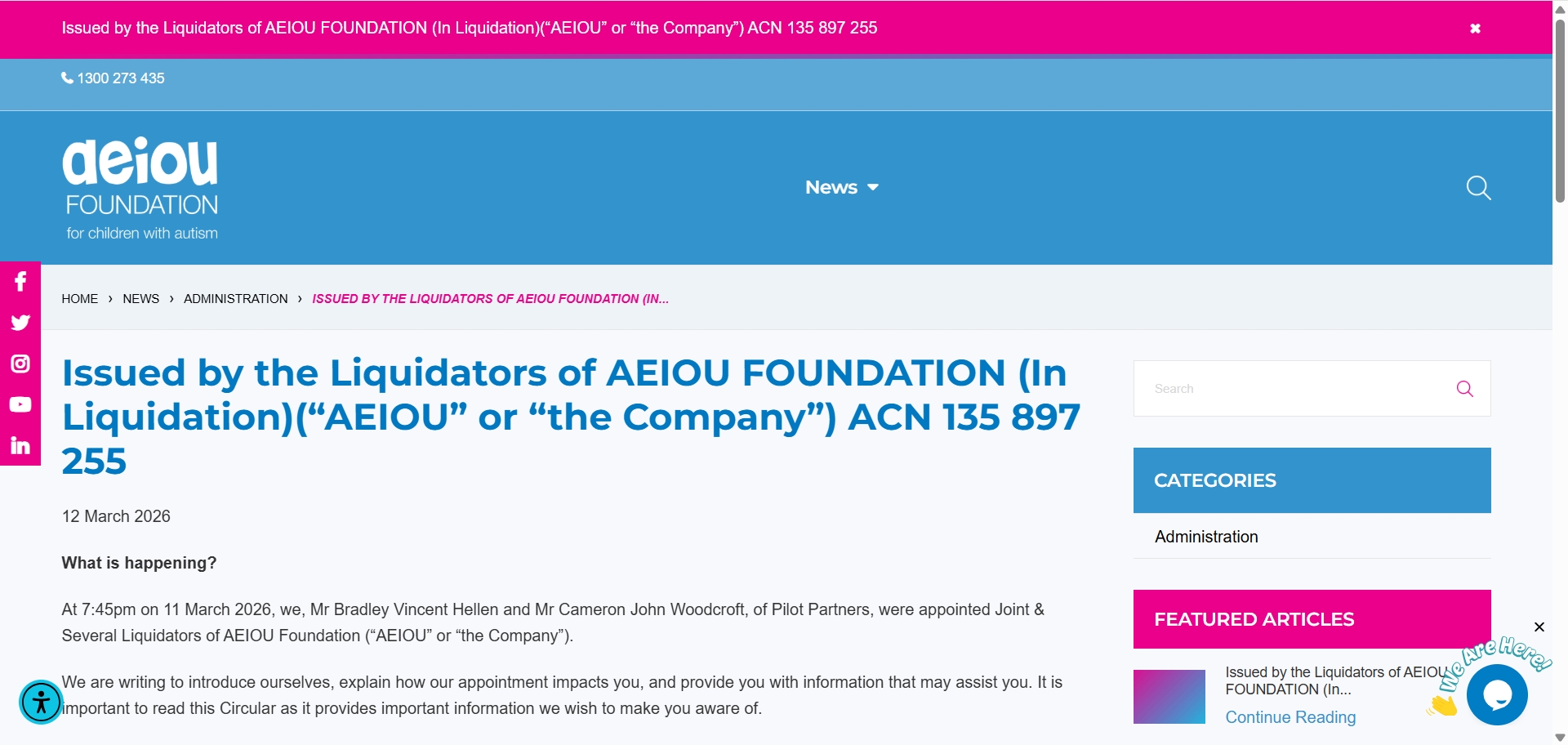 AEIOU Foundation Collapses